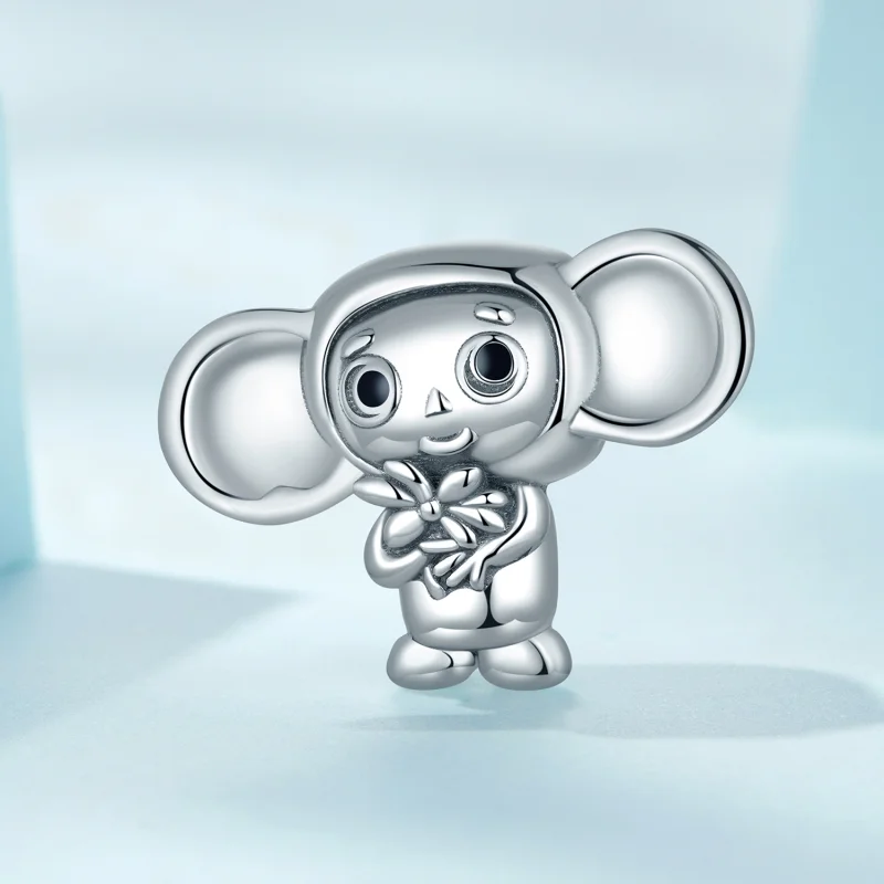 (imagem para) Pandora Style Big Eared Monkey Charm - SCC2387 - Visualizar 2