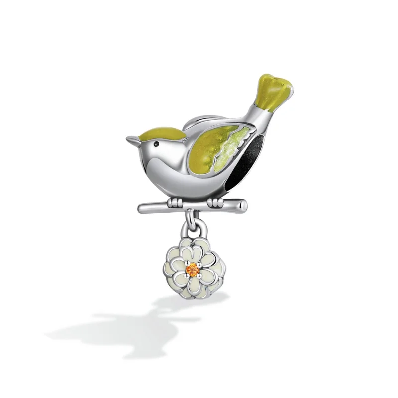 (imagem para) Pandora Style Birds and Flowers - Beginning of Spring Charm - SCC2191 - Visualizar 2