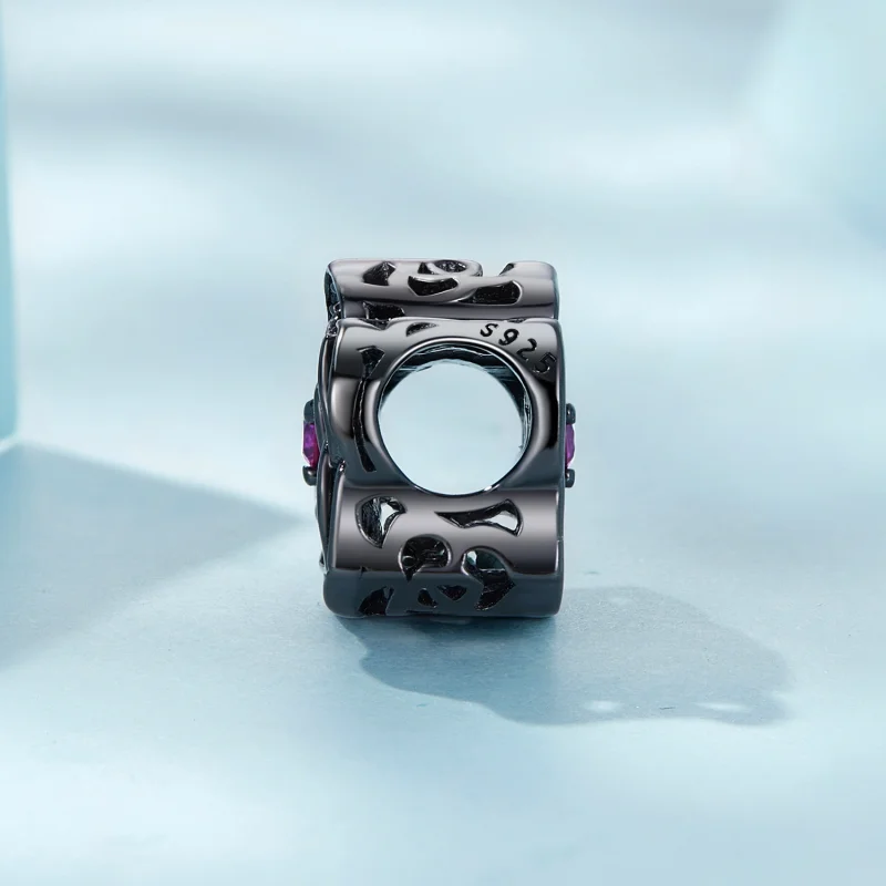 (imagem para) Pandora Style Black Rose Charm - SCC2380 - Visualizar 3