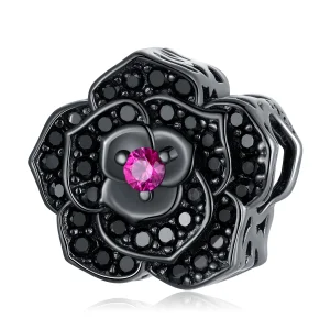 (imagem para) Pandora Style Black Rose Charm - SCC2380