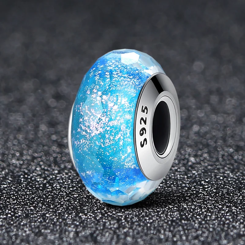 (imagem para) Pandora Style Blue Murano Glass Bead Charm - SCZ054 - Visualizar 2