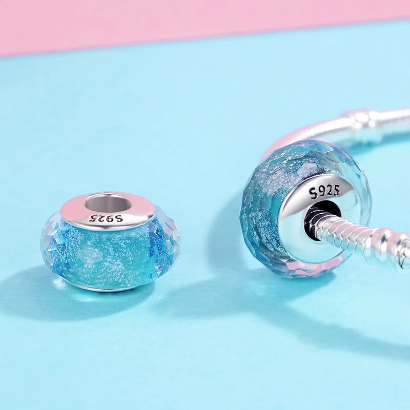 (imagem para) Pandora Style Blue Murano Glass Bead Charm - SCZ054 - Visualizar 5