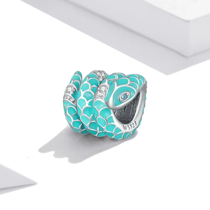(imagem para) Pandora Style Blue Snake Charm - BSC576 - Visualizar 2