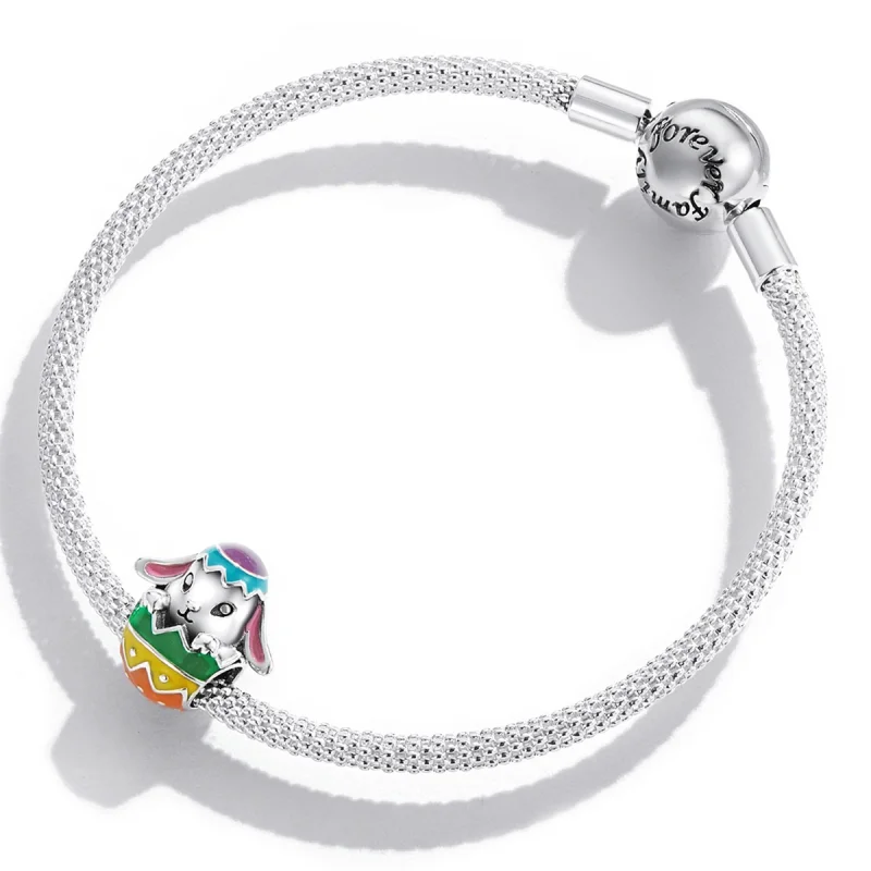 (imagem para) Pandora Style Bunny Eggs Charm - SCC2117 - Visualizar 3