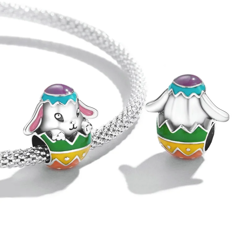 (imagem para) Pandora Style Bunny Eggs Charm - SCC2117 - Visualizar 4
