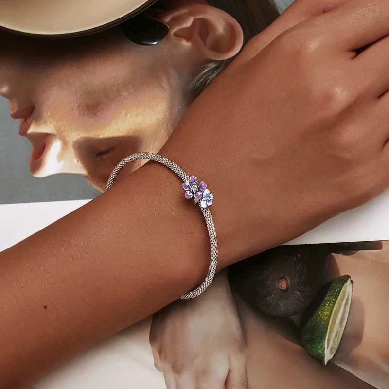 (imagem para) Pandora Style Butterfly Flower Charm - SCC2094 - Visualizar 6