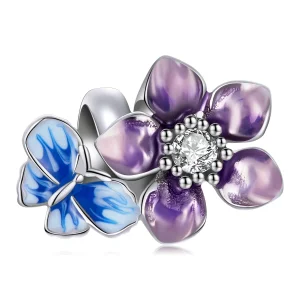 (imagem para) Pandora Style Butterfly Flower Charm - SCC2094