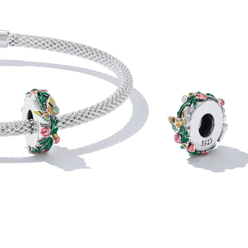 (imagem para) Pandora Style Butterfly Flower Spacer Charm - SCC2251 - Visualizar 4