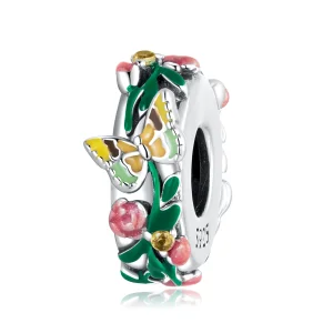 (imagem para) Pandora Style Butterfly Flower Spacer Charm - SCC2251