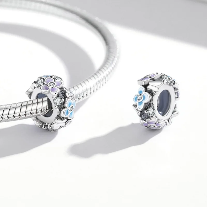 (imagem para) Pandora Style Butterfly Love Flower Charm - SCC2063 - Visualizar 4