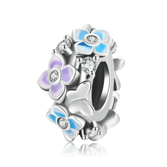 (imagem para) Pandora Style Butterfly Love Flower Charm - SCC2063