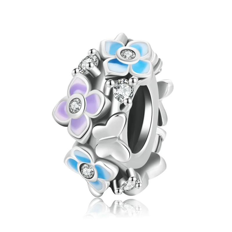 (imagem para) Pandora Style Butterfly Love Flower Charm - SCC2063