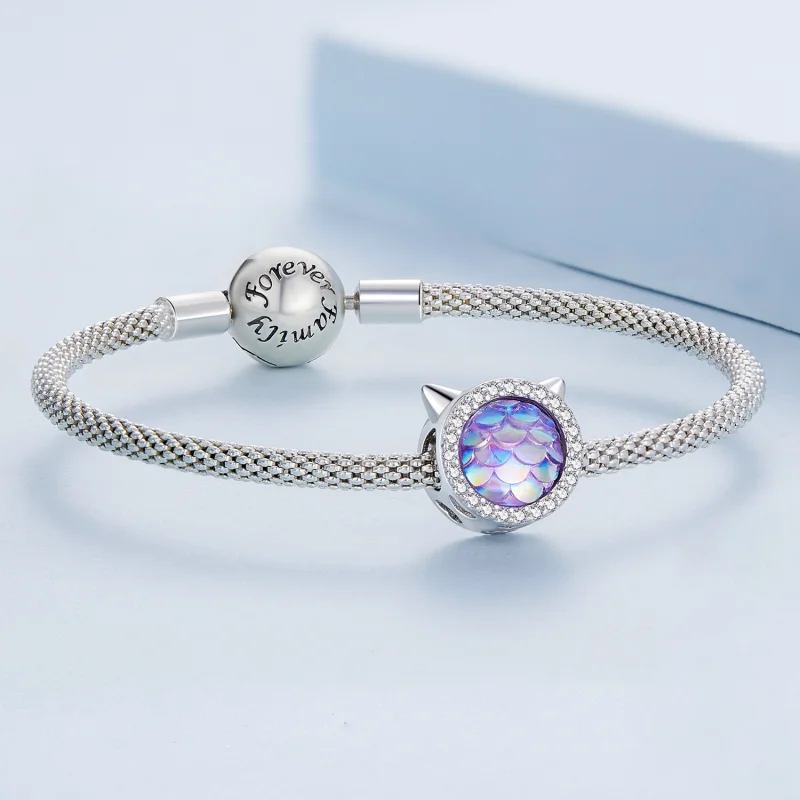 (imagem para) Pandora Style Cat Head Fish Scale Charm - BSC703 - Visualizar 5