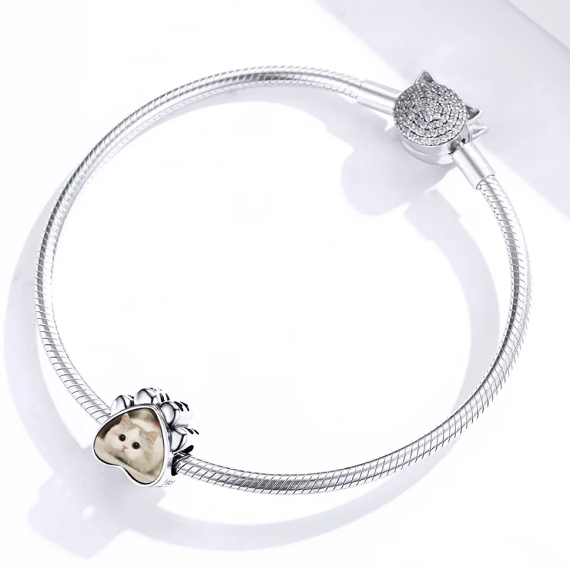(imagem para) Pandora Style Cat Paw Personalized Photo Charm - SCC1436 - Visualizar 3