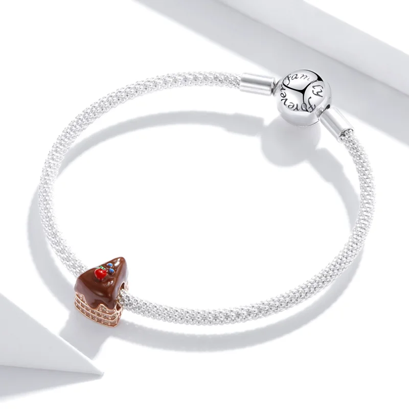 (imagem para) Pandora Style Chocolate Cake Charm - BSC349 - Visualizar 3