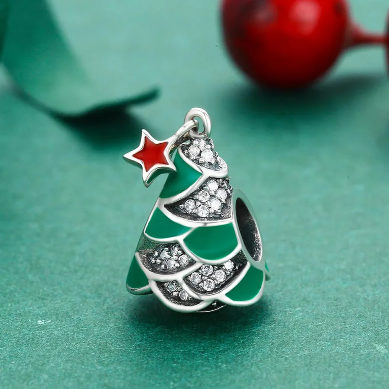 (imagem para) Pandora Style Christmas Tree Charm - SCC307 - Visualizar 3