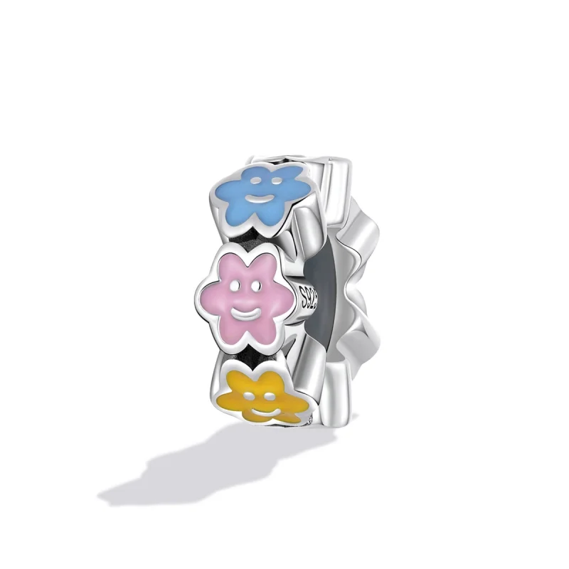 (imagem para) Pandora Style Colorful Cloud Smiley Face Charm - SCC2188 - Visualizar 2