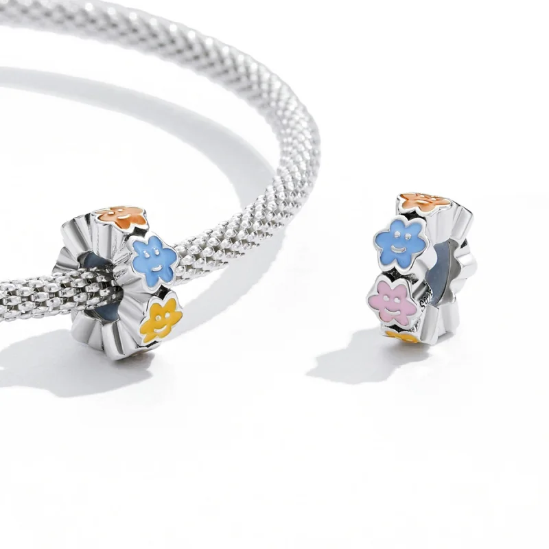 (imagem para) Pandora Style Colorful Cloud Smiley Face Charm - SCC2188 - Visualizar 3