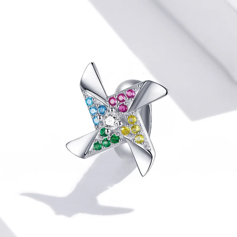 (imagem para) Pandora Style Colorful Windmill Charm - SCC1766 - Visualizar 2