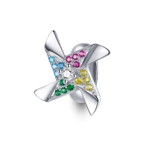 Pandora Style Colorful Windmill Charm - SCC1766 (imagem para) Pandora Style Colorful Windmill Charm - SCC1766