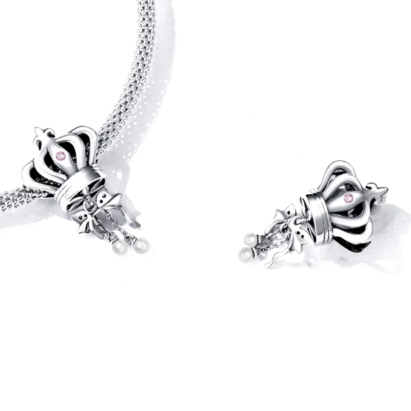 (imagem para) Pandora Style Crown Bow Charm - SCC2259 - Visualizar 5