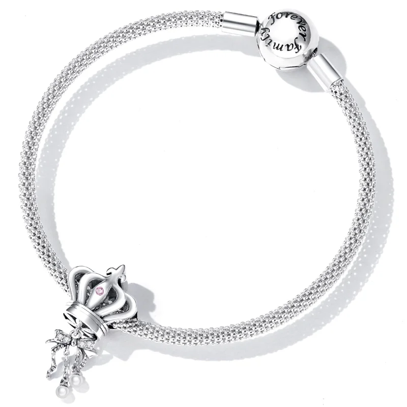 (imagem para) Pandora Style Crown Bow Charm - SCC2259 - Visualizar 6