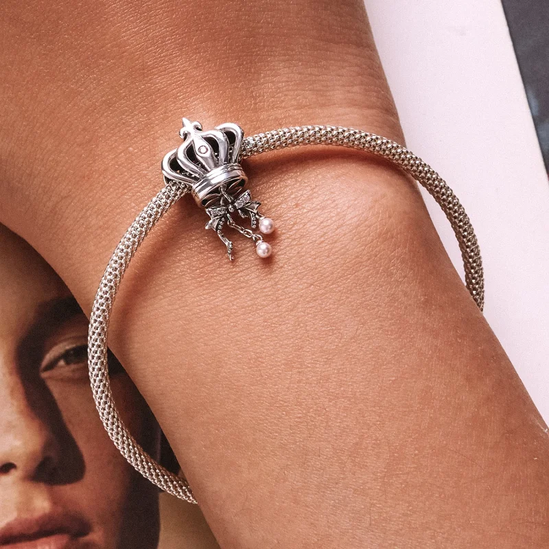 (imagem para) Pandora Style Crown Bow Charm - SCC2259 - Visualizar 7