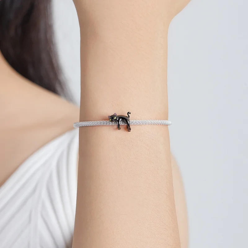 (imagem para) Pandora Style Cute Black Cat Charm - BSC520 - Visualizar 5