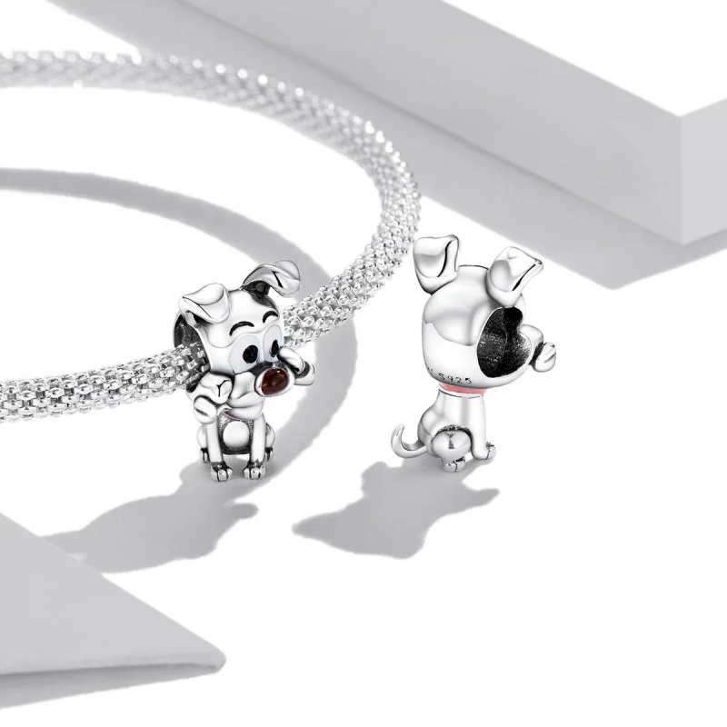 (imagem para) Pandora Style Cute Dog Charm - SCC2121 - Visualizar 4
