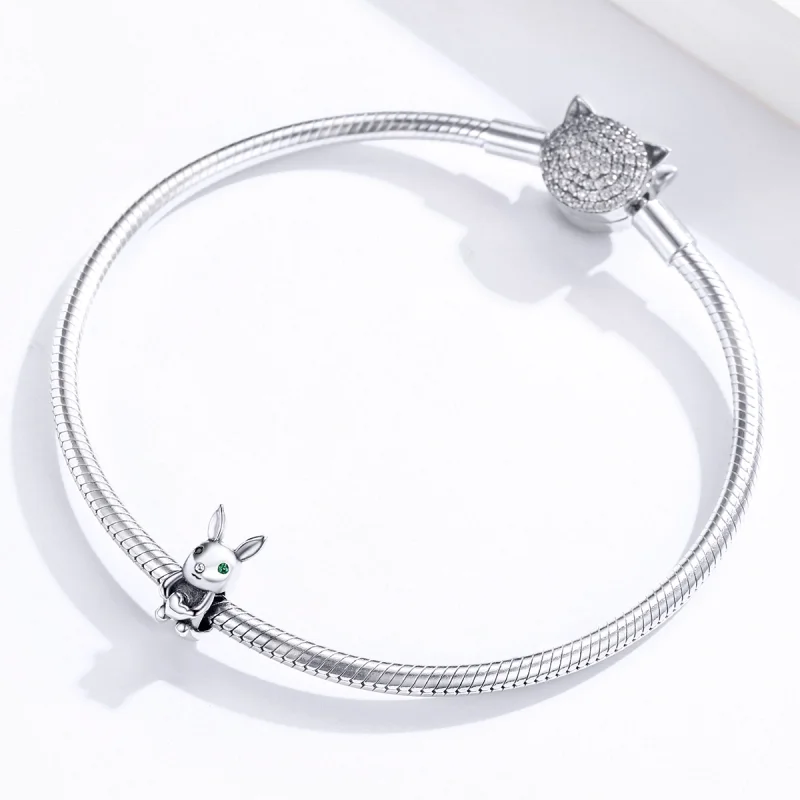 (imagem para) Pandora Style Cute Rabbit Charm - BSC169 - Visualizar 3