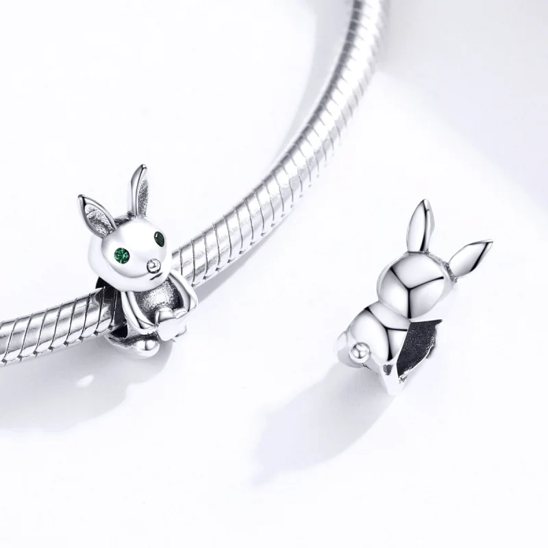 (imagem para) Pandora Style Cute Rabbit Charm - BSC169 - Visualizar 4