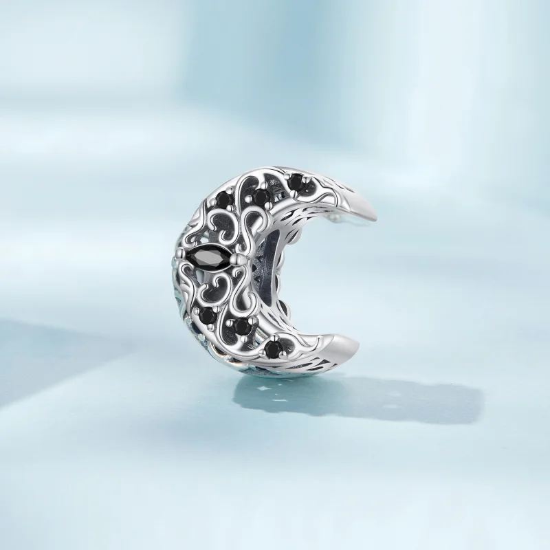 (imagem para) Pandora Style Dark Night Moon Charm - SCC2370 - Visualizar 2