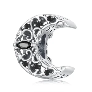 (imagem para) Pandora Style Dark Night Moon Charm - SCC2370