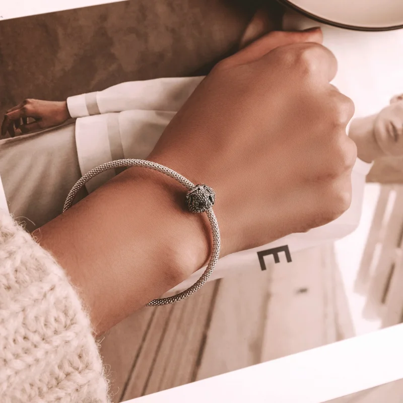 (imagem para) Pandora Style Embossed Flowers Charm - SCC2097 - Visualizar 5