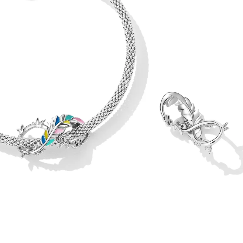 (imagem para) Pandora Style Feather Infinity Symbol Charm - SCC2322 - Visualizar 4