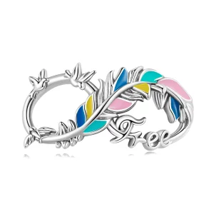 (imagem para) Pandora Style Feather Infinity Symbol Charm - SCC2322