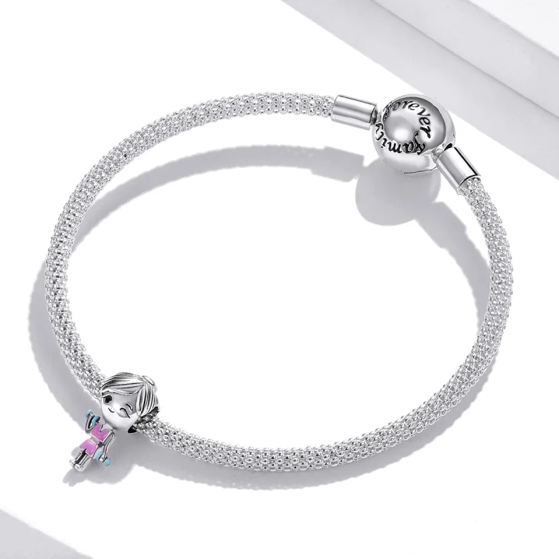 (imagem para) Pandora Style Fitness Girl Charm - BSC488 - Visualizar 3