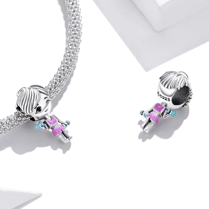(imagem para) Pandora Style Fitness Girl Charm - BSC488 - Visualizar 4