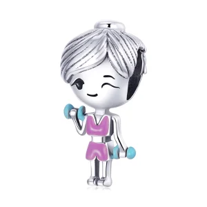 (imagem para) Pandora Style Fitness Girl Charm - BSC488