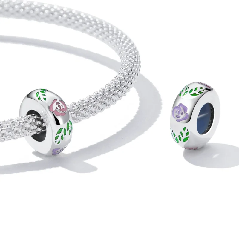 (imagem para) Pandora Style Flower Doodle Charm - BSC596 - Visualizar 4