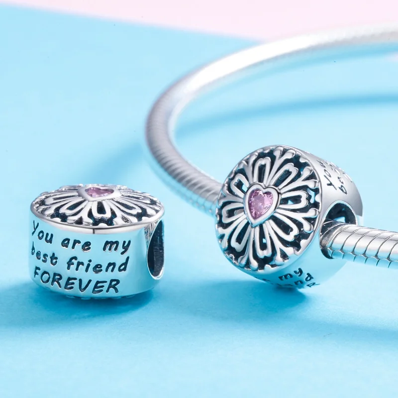 (imagem para) Pandora Style Flower of Friendship Charm - SCC740 - Visualizar 4