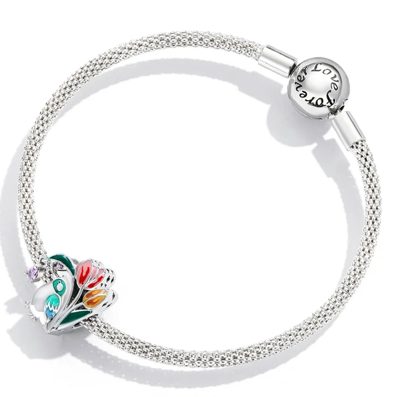 (imagem para) Pandora Style Flowers and Birds - Rain Charm - SCC2193 - Visualizar 4