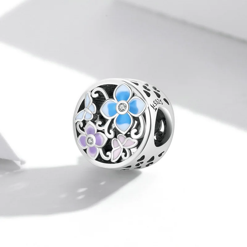 (imagem para) Pandora Style Flowers and Butterflies Charm - SCC2061 - Visualizar 2