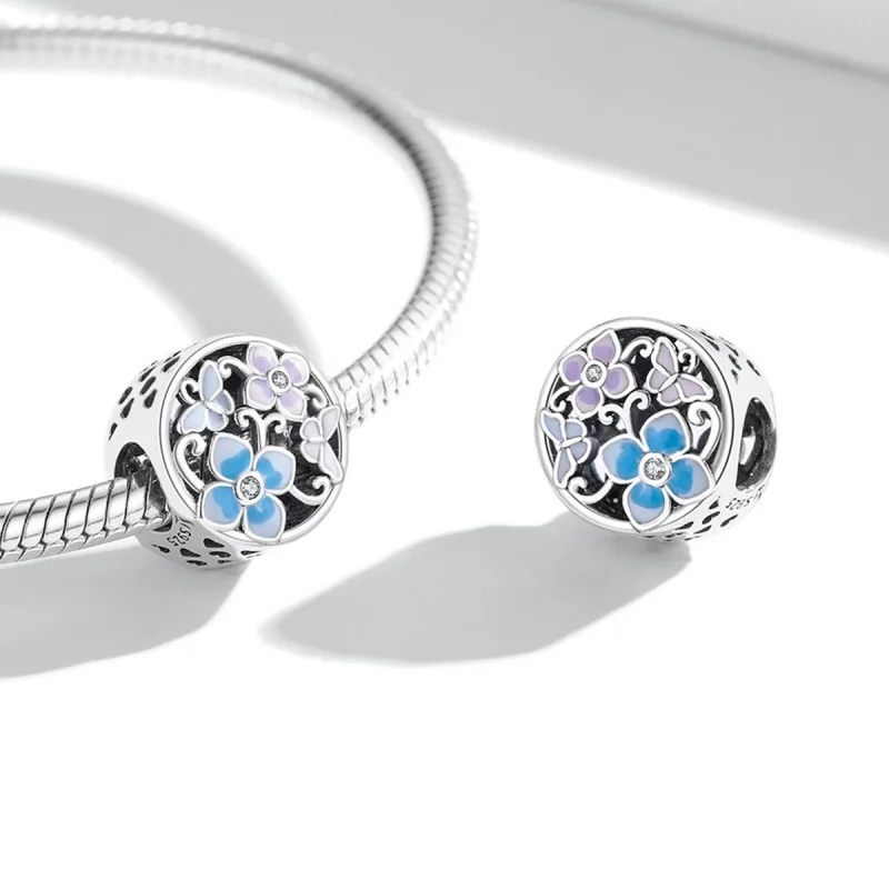 (imagem para) Pandora Style Flowers and Butterflies Charm - SCC2061 - Visualizar 4