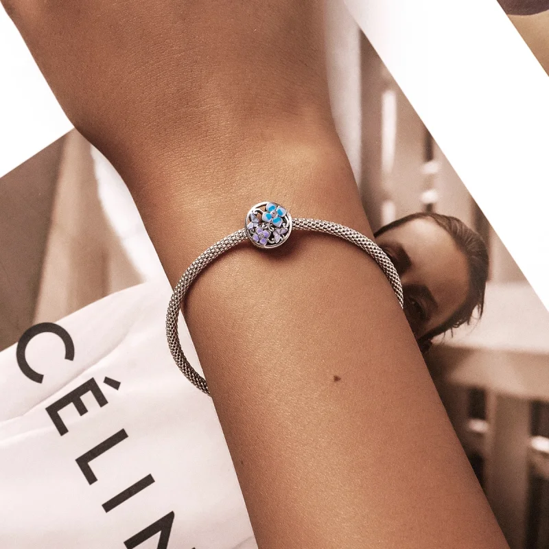 (imagem para) Pandora Style Flowers and Butterflies Charm - SCC2061 - Visualizar 5