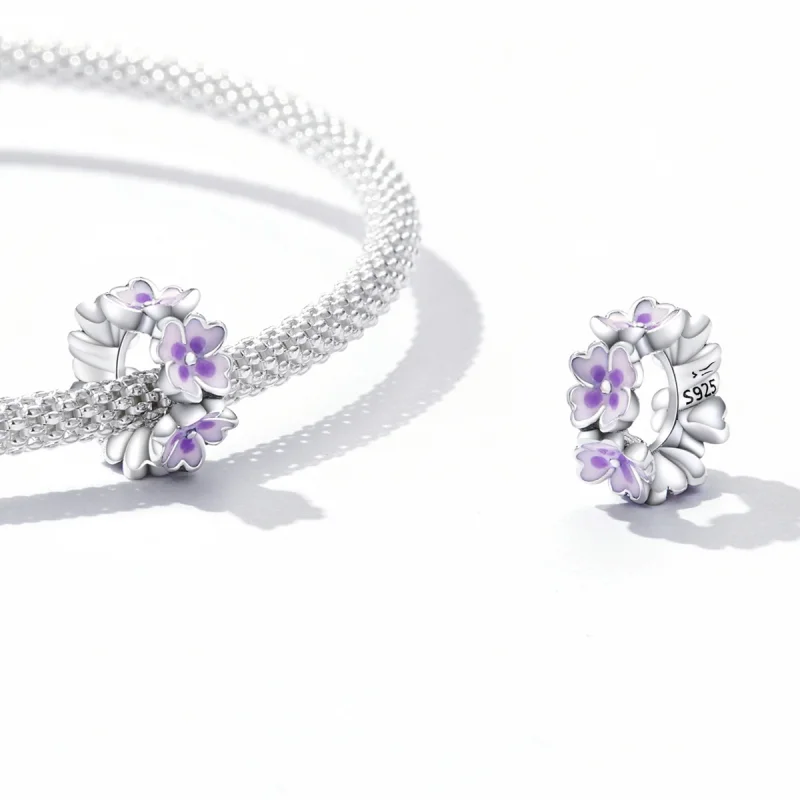 (imagem para) Pandora Style Flowers Spacer Charm - SCC2212 - Visualizar 4