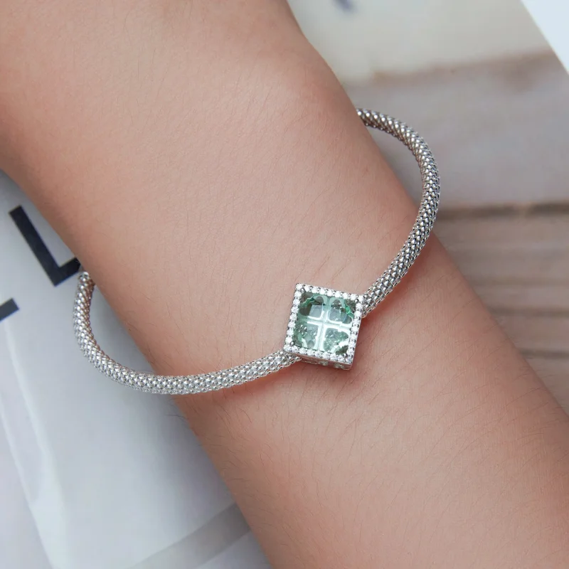 (imagem para) Pandora Style Four Leaf Clover Charm - BSC667 - Visualizar 6