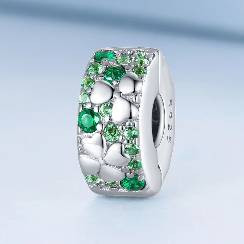 (imagem para) Pandora Style Four Leaf Clover Clip - BSC678 - Visualizar 2