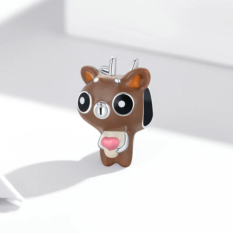 (imagem para) Pandora Style Funny Deer Charm - SCC1934 - Visualizar 2