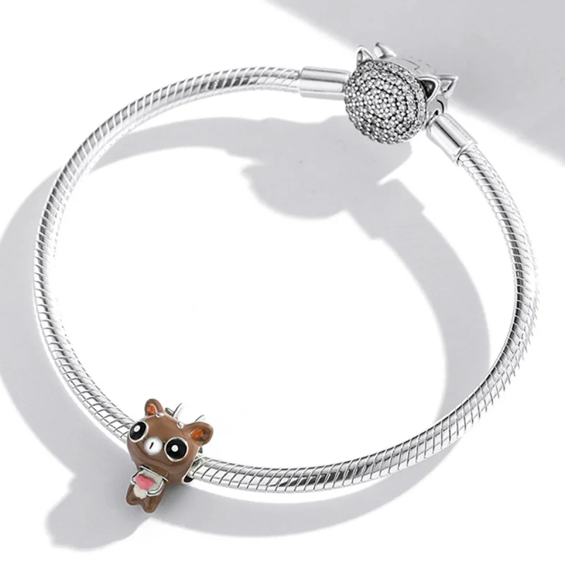 (imagem para) Pandora Style Funny Deer Charm - SCC1934 - Visualizar 3